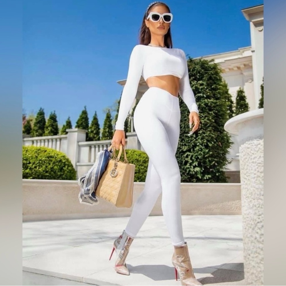 Naked Wardrobe White Women's Leggings